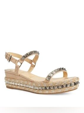 Christian Louboutin Pyraclou Leather Wedge Sandal 60